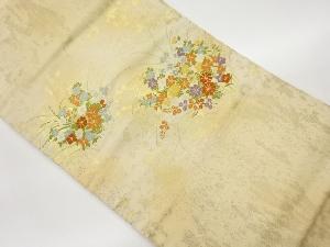 引箔秋草模様織出し名古屋帯